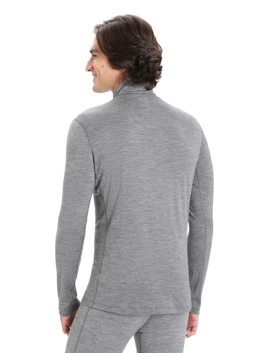 Gritstone Heather Icebreaker Merino 200 Oasis Long Sleeve Half Zip Thermal Top Men's Base Layers | AU 1360ILHS